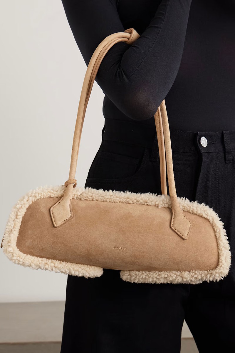 Le Teckel Medium Shearling Shoulder Bag from ALAÏA