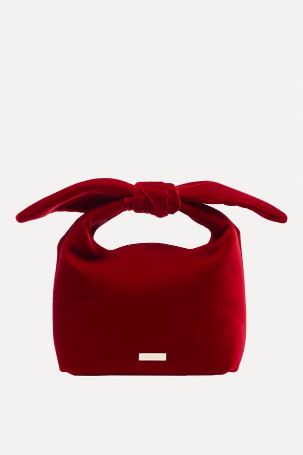 Bow Tie Small Velvet Tote Bag from Aquazzura