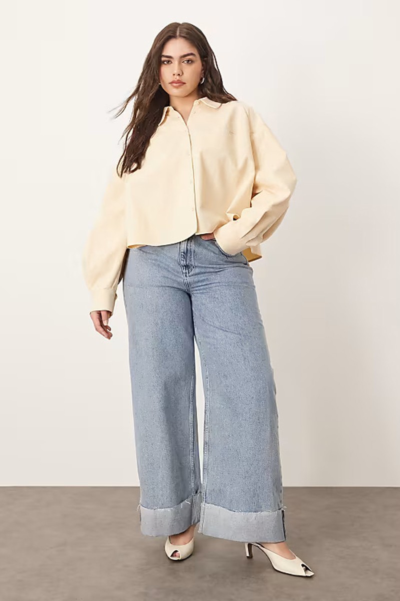 Curve Parker Denim High Waist Slouchy Turn Up Jeans from ARRANGE