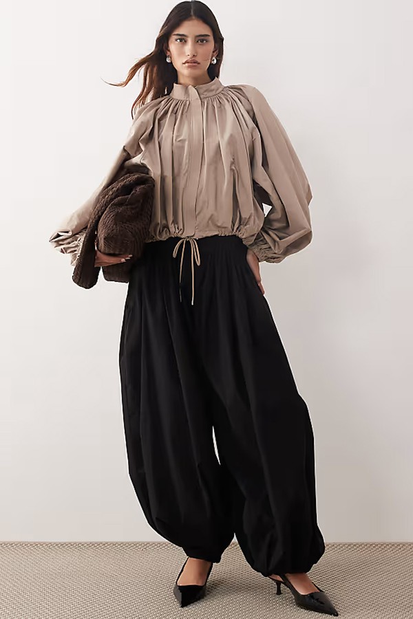 Waist Seam Detail Balloon Cuffed Trousers from ARRANGE