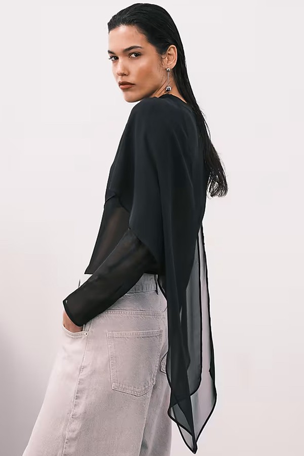 Chiffon Scarf Detail Sheer Blouse from ASOS DESIGN