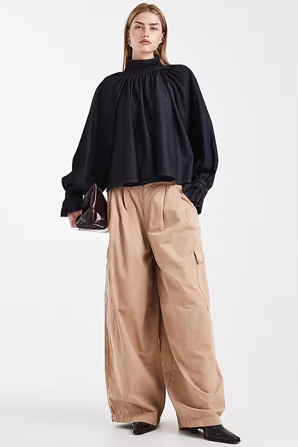 Denim Historical Sleeve Volume Blouse from ASOS DESIGN