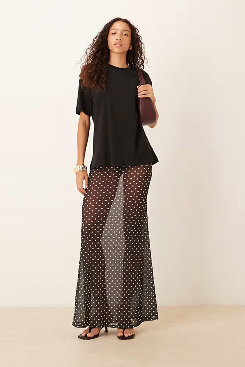 Mesh Sheer Maxi Skirt from Asos Design