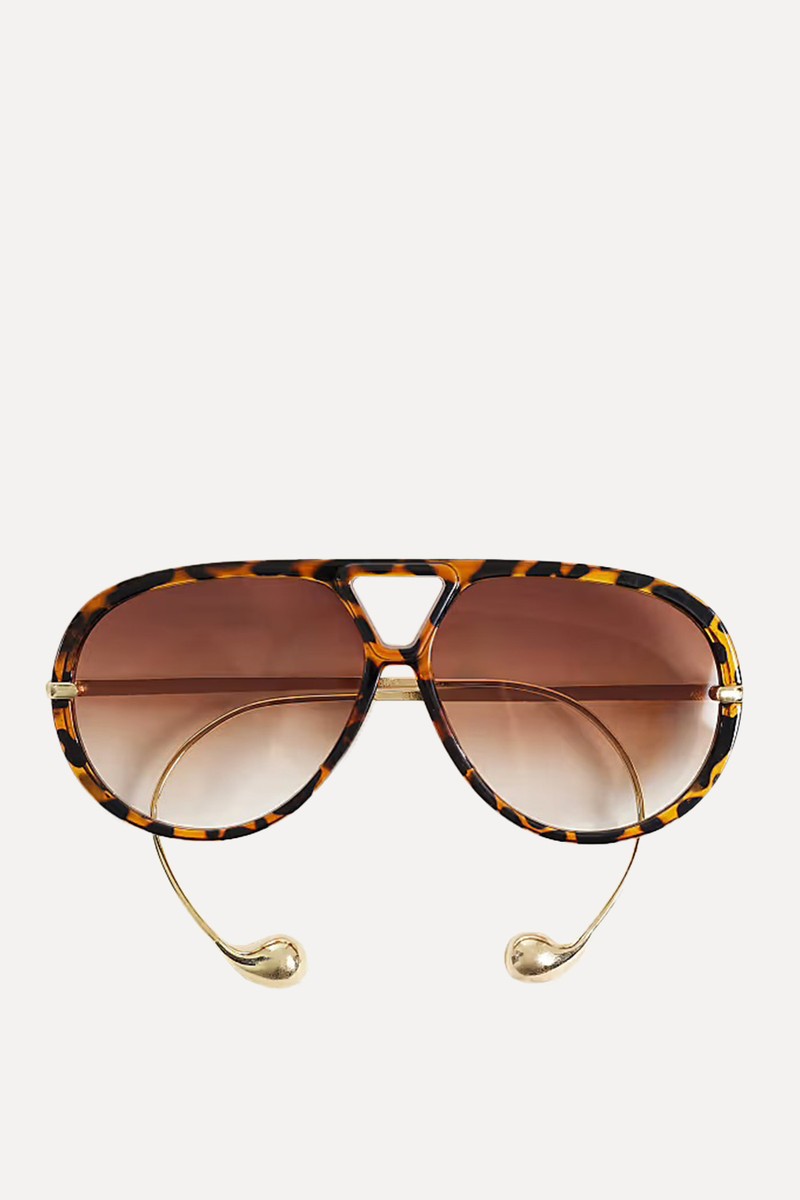 Smoky Lens Curved Aviator Sunglasses from Kaiia