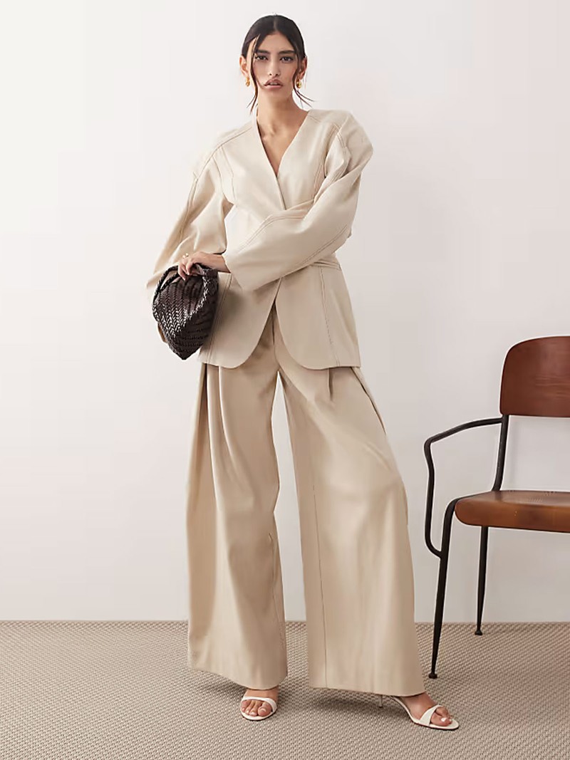 Twill Wide Leg Trousers Co-Ord from ARRANGE