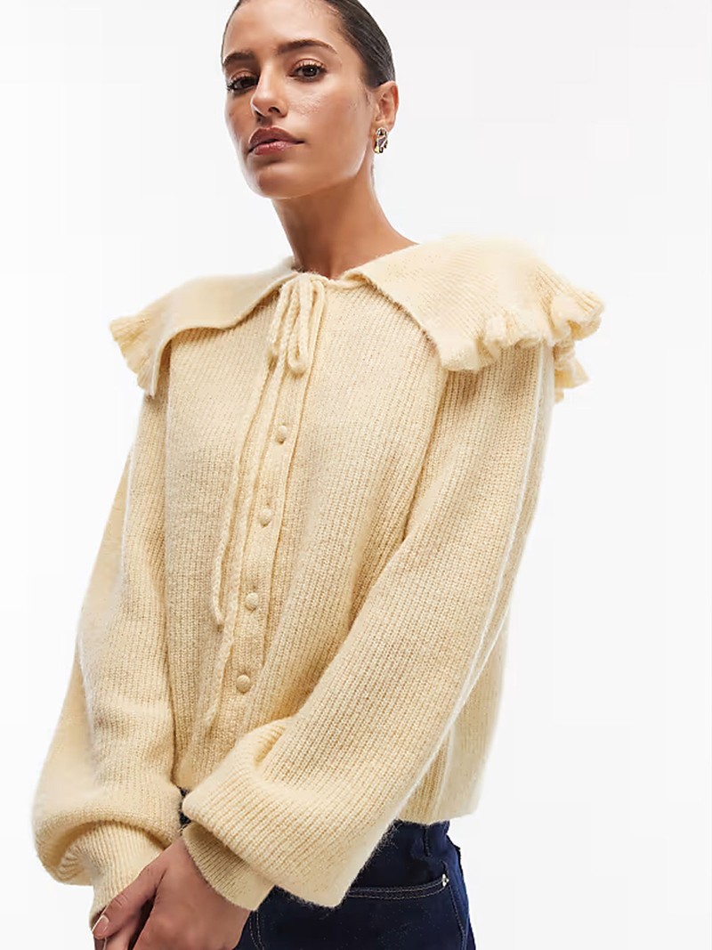 Alpaca Cardigan With Large Tie Front Collar from  & Other Stories