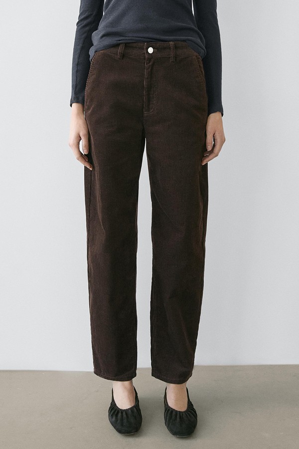 Barrel Fit Corduroy Trousers