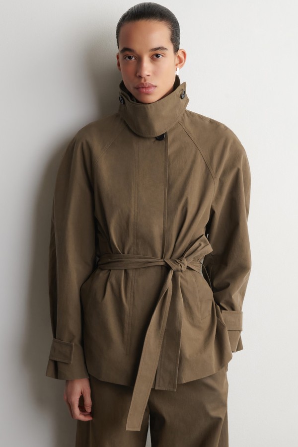 Belted Cotton Short Trench Jacket from COS