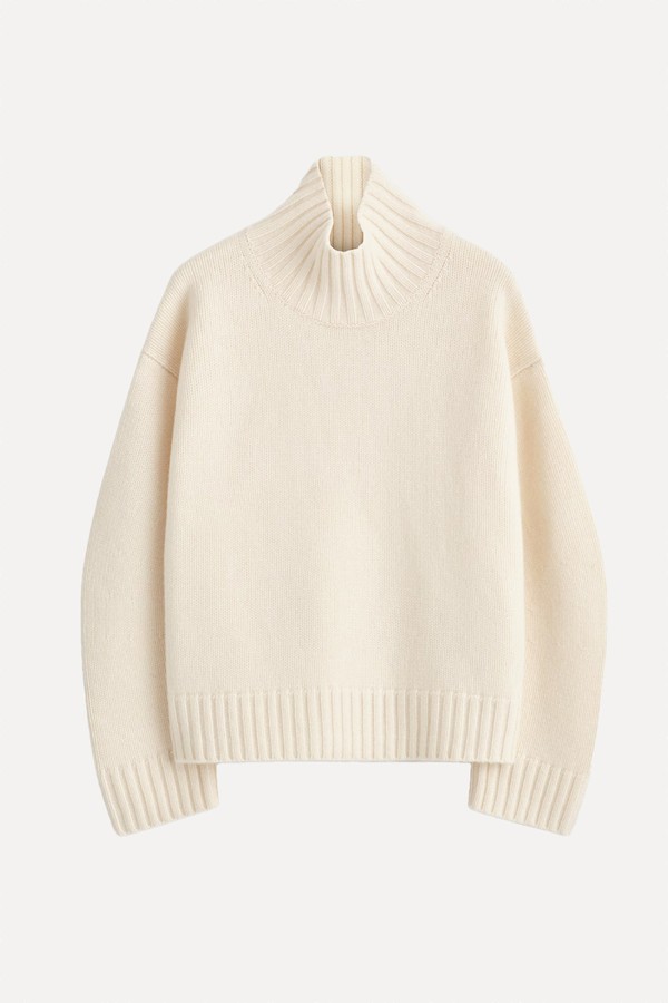 Chunky Cashmere Funnel-Neck Jumper from COS
