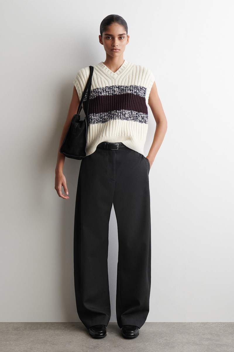 Textured Merino Wool V-Neck Vest from COS