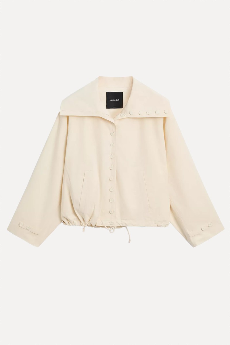 Cotton Jacket With Button Details