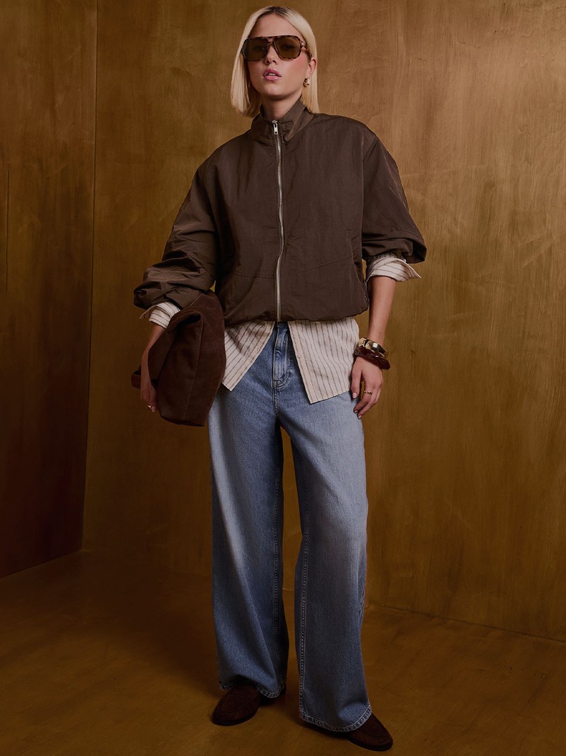 Zip Through Funnel Neck Jacket