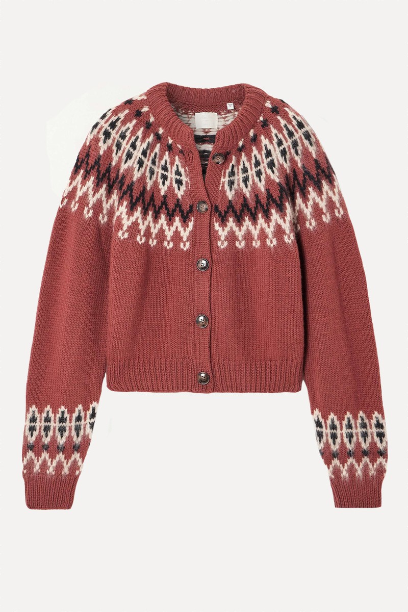 Clarke Fair Isle Wool-Blend Cardigan from Dôen