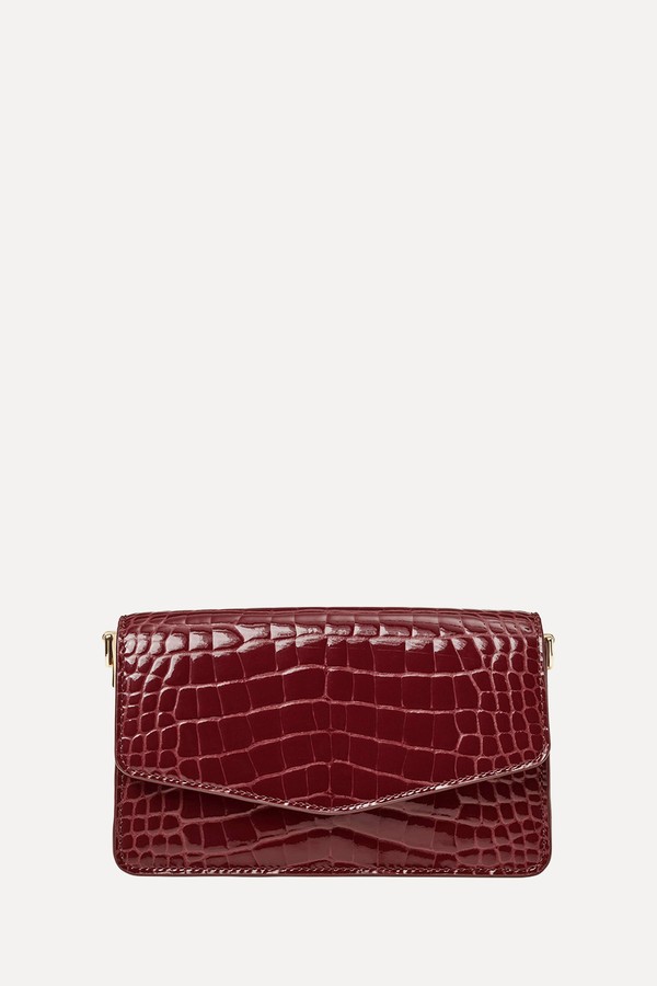 Eliza Patent Croc Clutch 