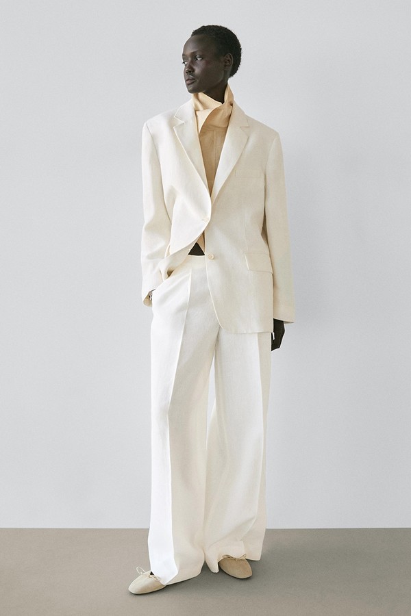 Flowing Linen Suit Trousers