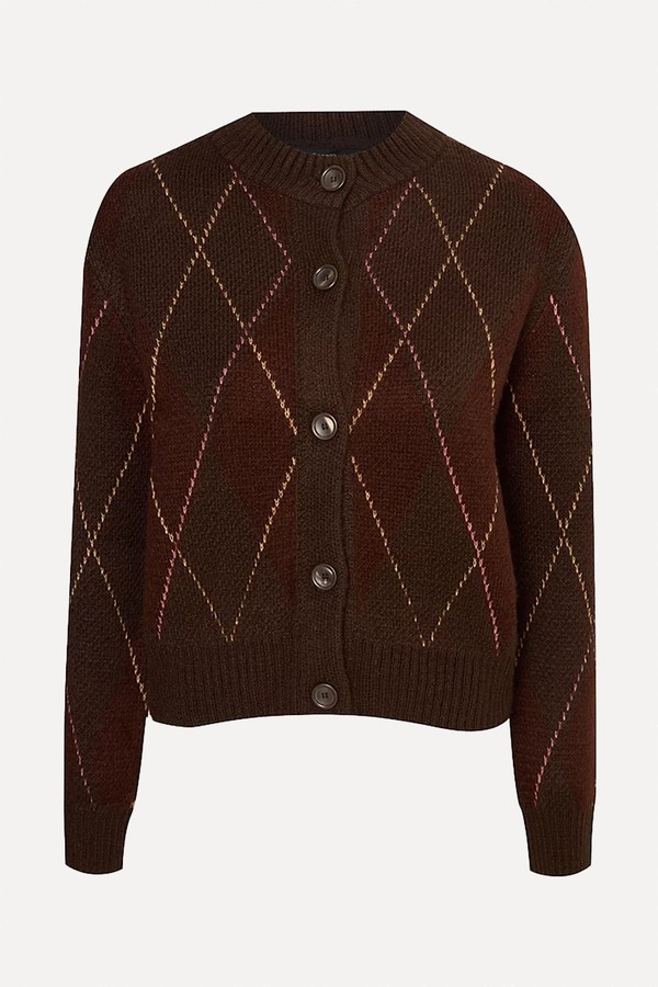 Argyle Button Through Cardigan from George At ASDA