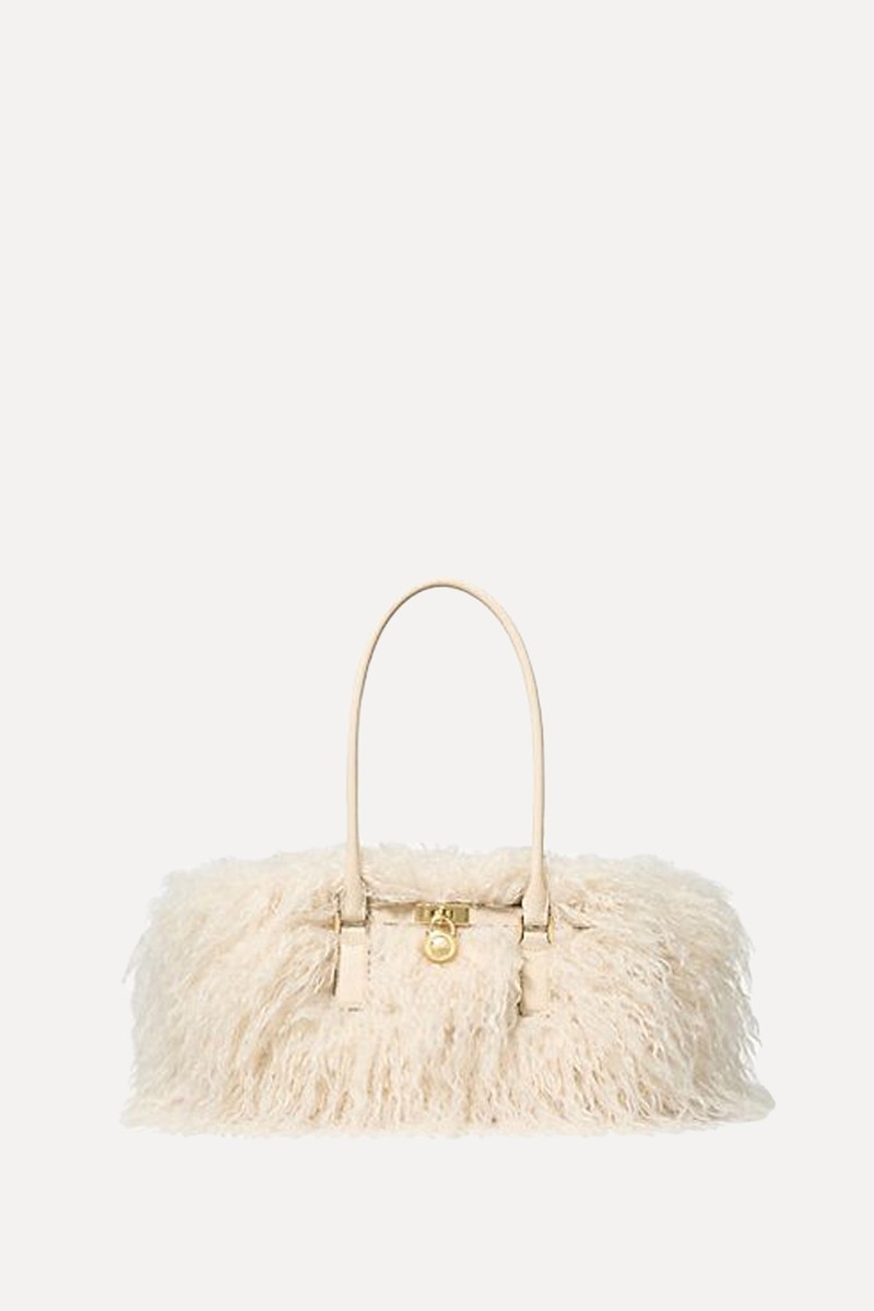 Hamilton Moderne Small Faux Shearling Satchel