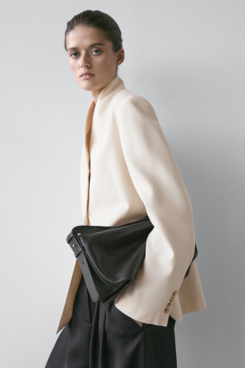 High Neck Satin Blazer