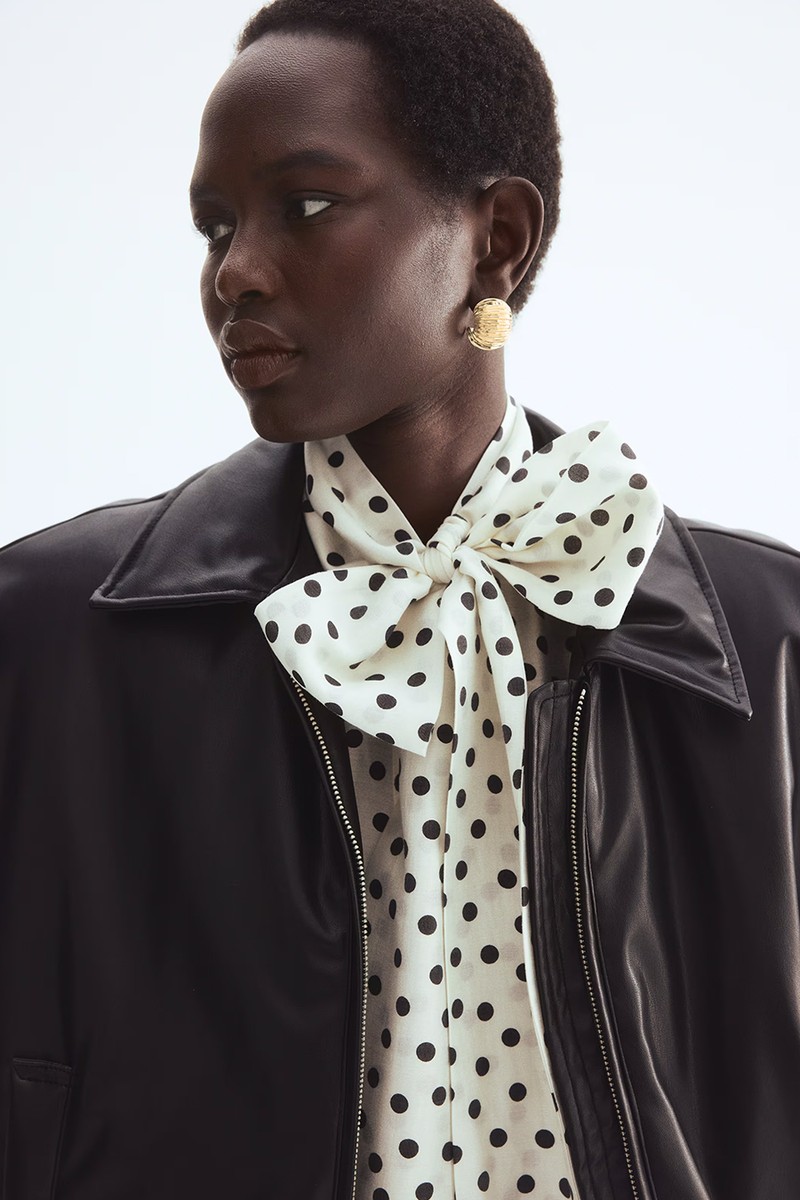 Tie-Neck Chiffon Blouse from H&M