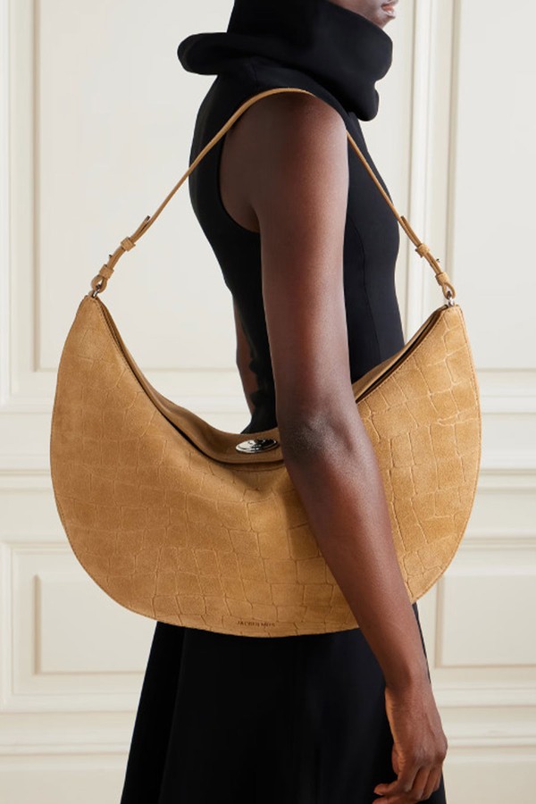 Le Calisso Rond Croc-Effect Suede Shoulder Bag from Jacquemus