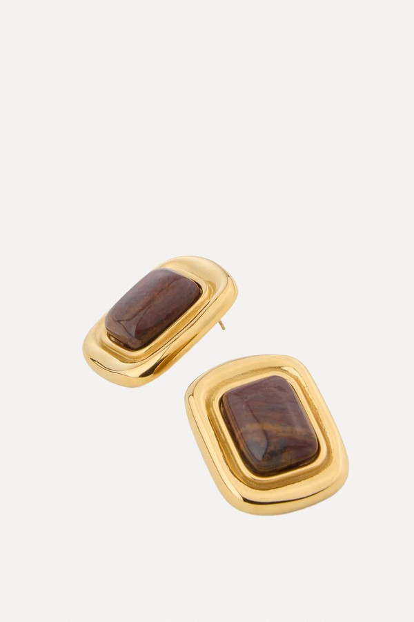 Tiger's Eye Statement Studs from Jewells