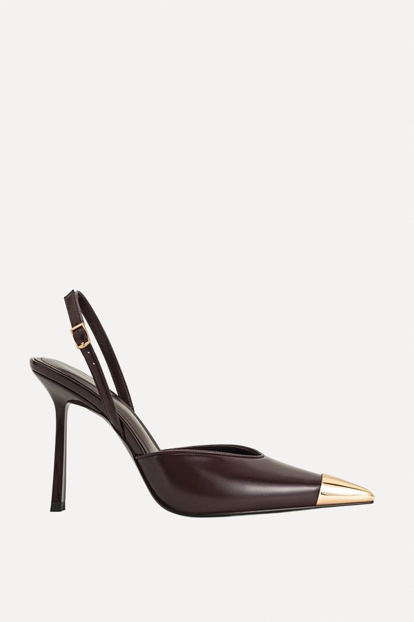 Savannah Slingback Heels With Metal Toe Detail from JW PEI