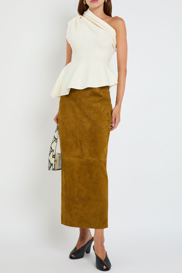 Aime Asymmetric Wool-Blend Top from Khaite