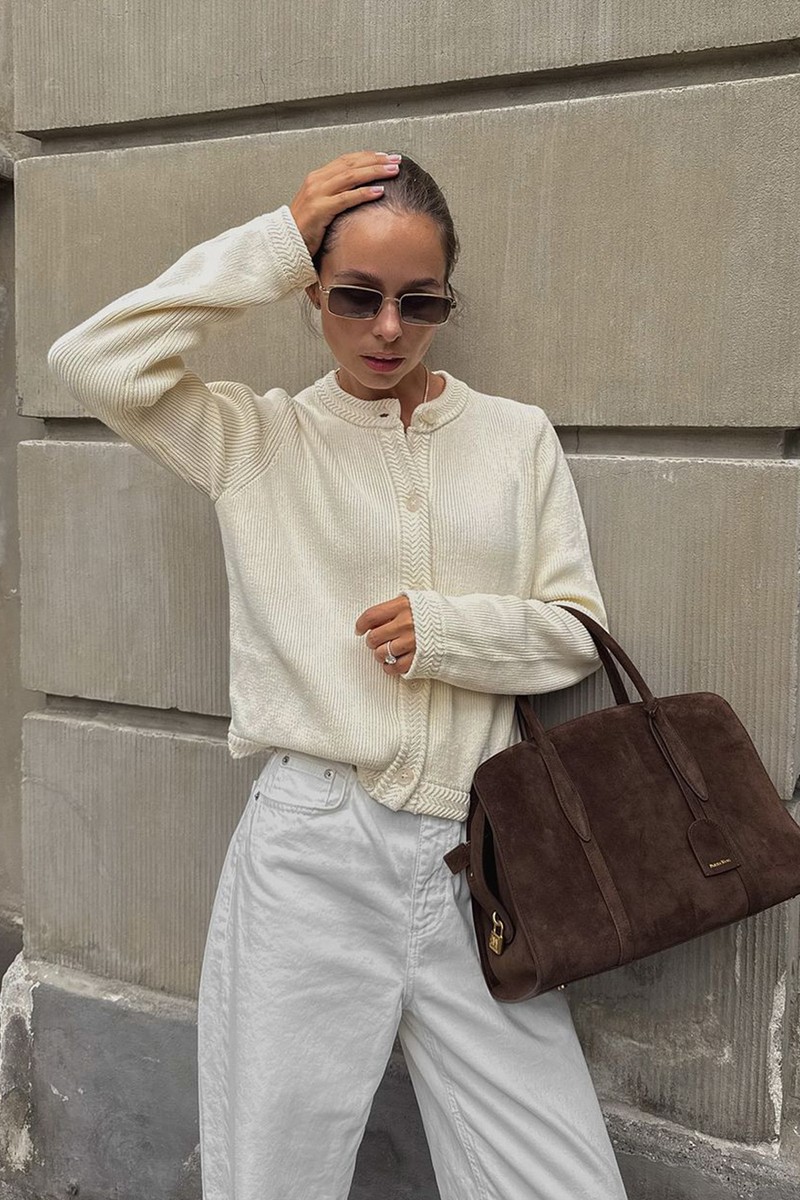 Knitted Round Neck Cardigan