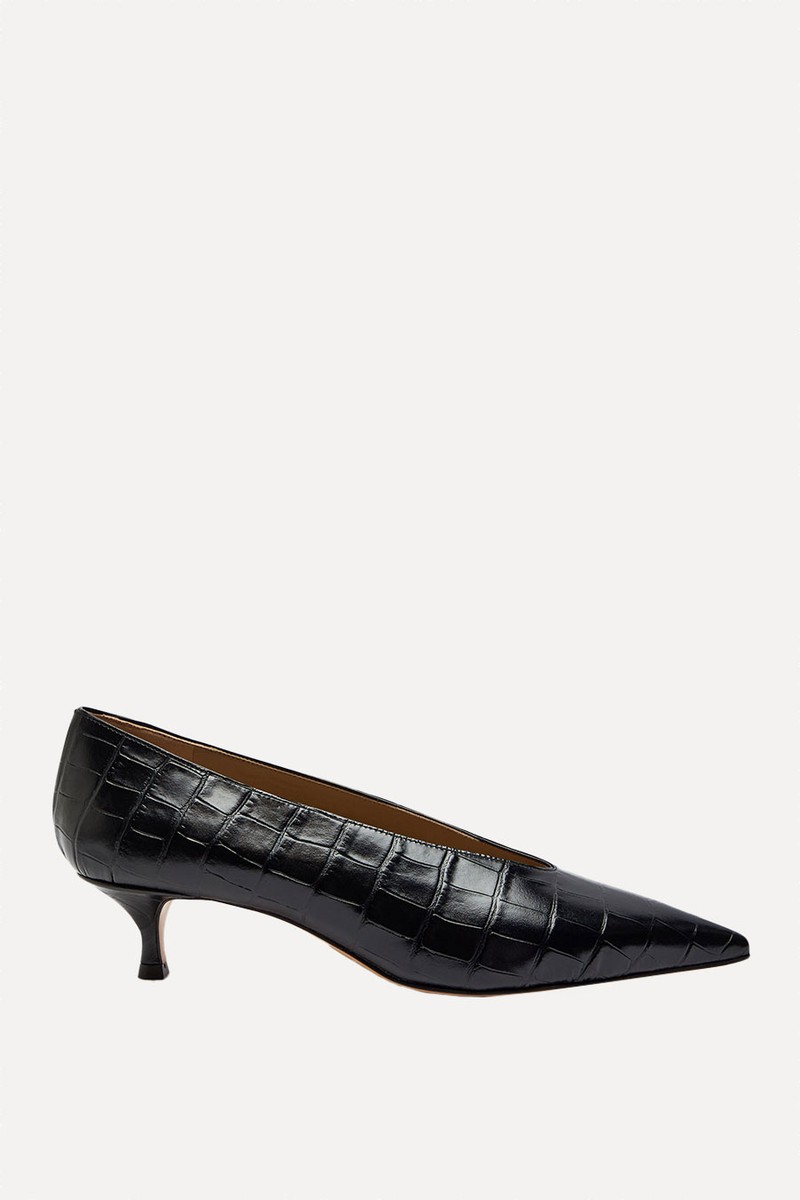 Babouche 40 Crocodile-Effect Leather Pumps from Le Monde Beryl