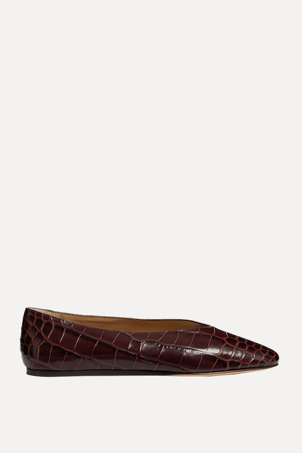 Croc Effect Leather Regency Slippers from Le Monde Béryl
