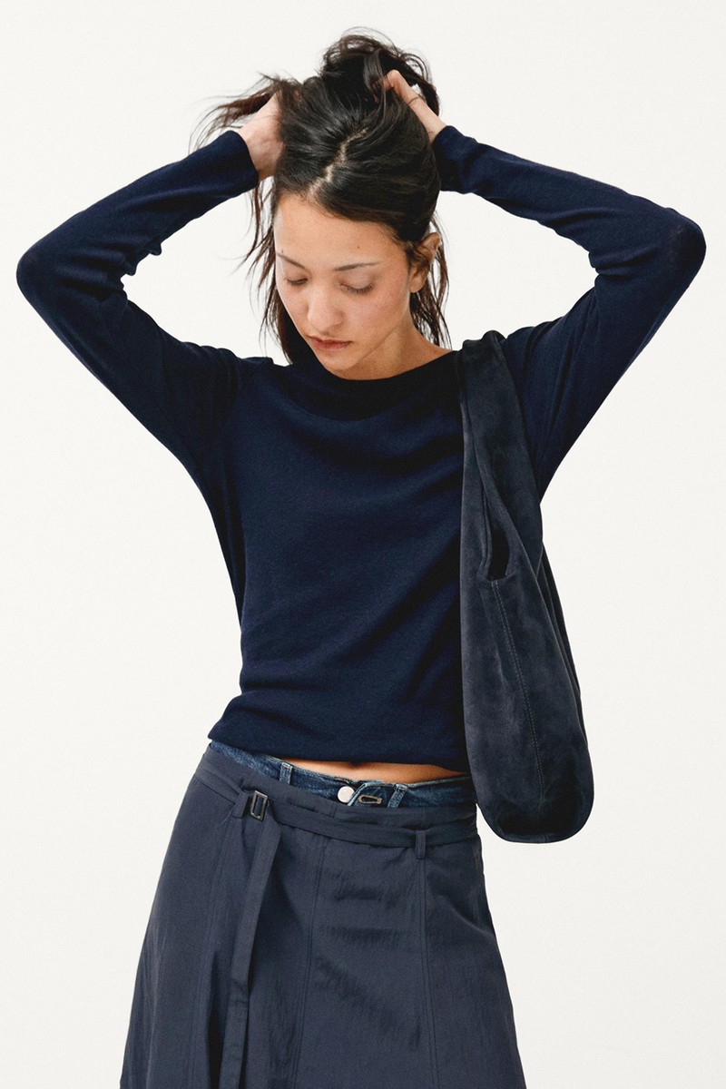 Long-Sleeve Cotton Blend T-Shirt