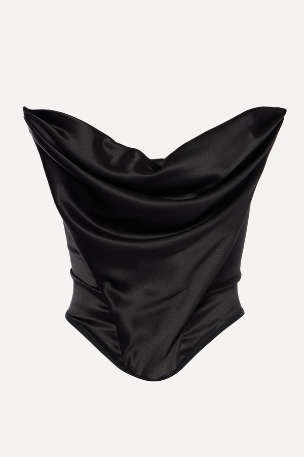 Draped Silk-Blend Satin Corset from Magda Butrym