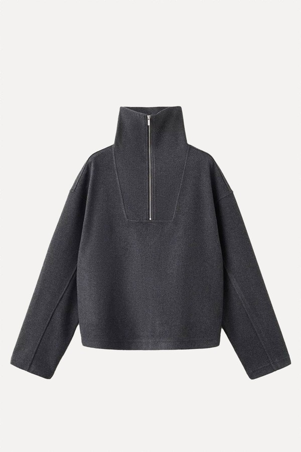 Chile High Zip Neck Sweatshirt from Mango