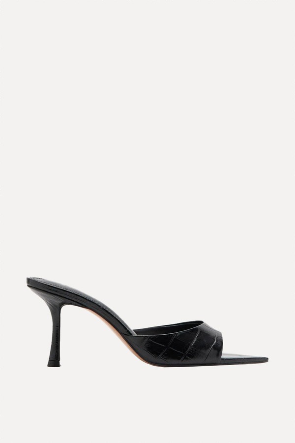 Croc-Effect Heeled Sandals from Mango