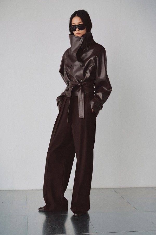 Faux-Leather Jacket With Maxi Lapels from Mango