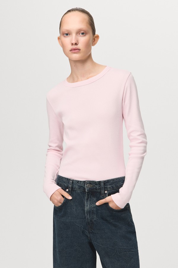 Long Sleeve Cotton T-Shirt from Mango