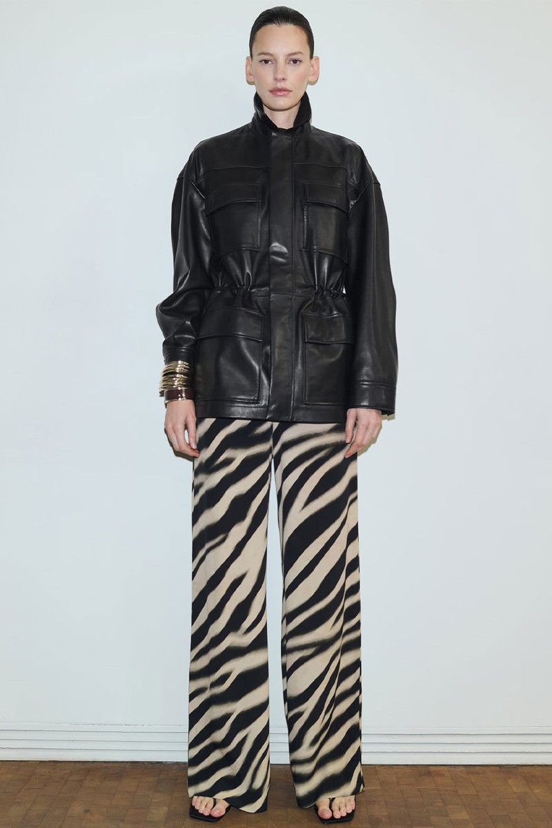 Zebra-Print Straight-Fit Trousers from Mango