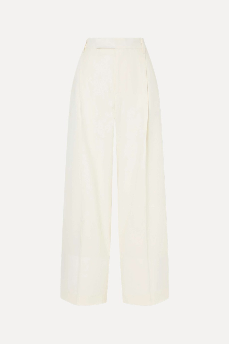 Pleated Wool-Blend Wide-Leg Pants from Maria McManus