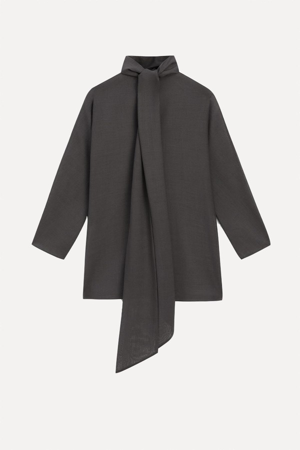 Flowing Blouse With Tie Detail from MASSIMO DUTTI