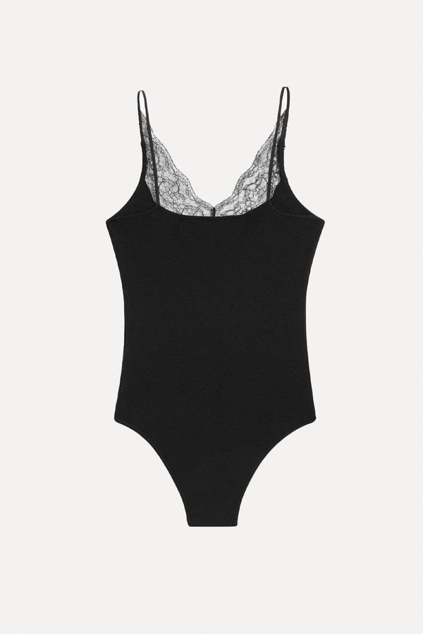 Bodysuit With Lace Trim Detail from Massimo Dutti