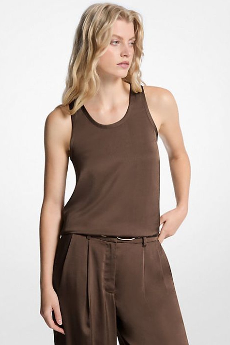  Satin Racerback Tank Top