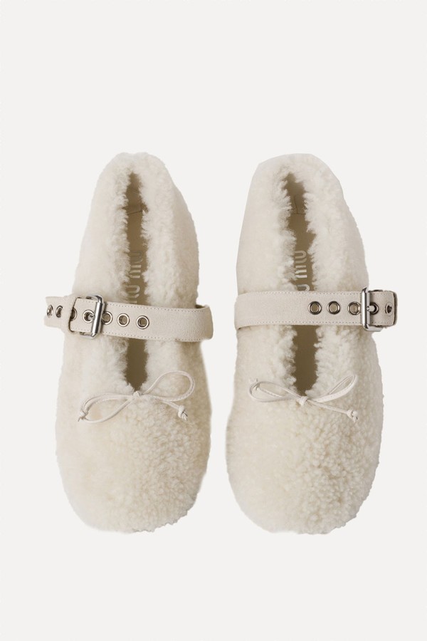 Shearling Ballerinas from Miu Miu