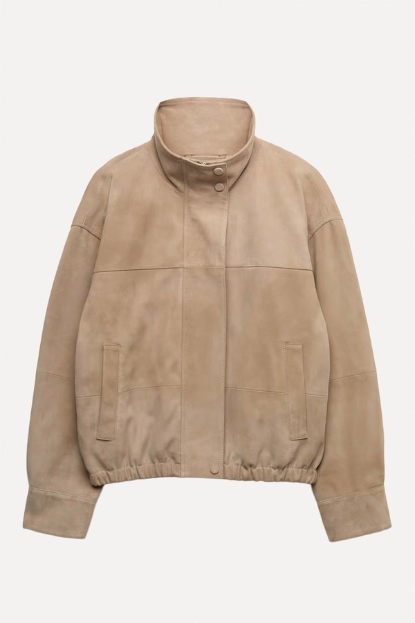 Suede Funnel Neck Blouson Jacket from Marks & Spencer
