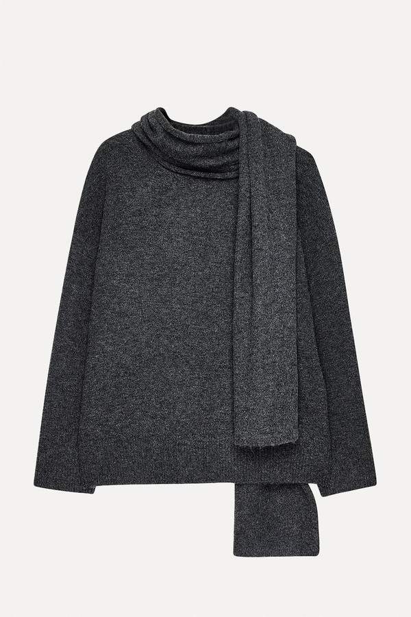 Knitted Scarf Detail Sweater from NA-KD