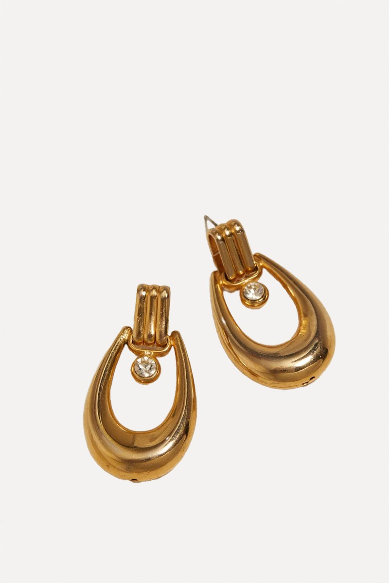 Vintage Statement Oval Drop Earrings from Orelia
