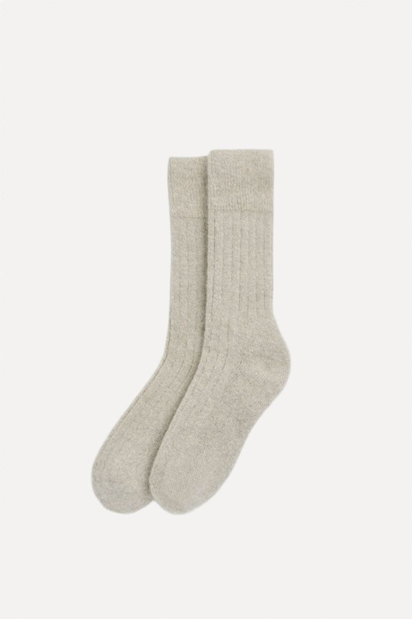 Ultra Soft Alpaca Ribbed Bed Socks from Pairs