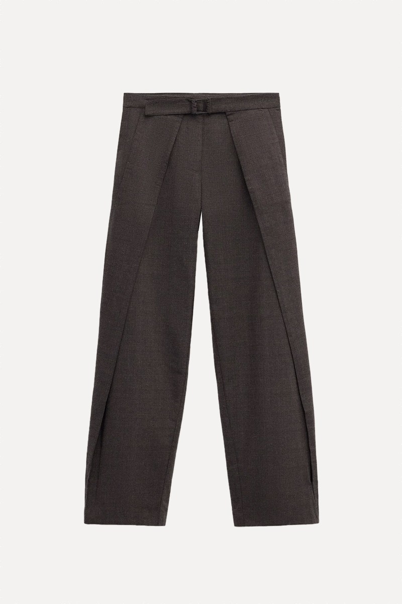 Pleated Trousers With Belt