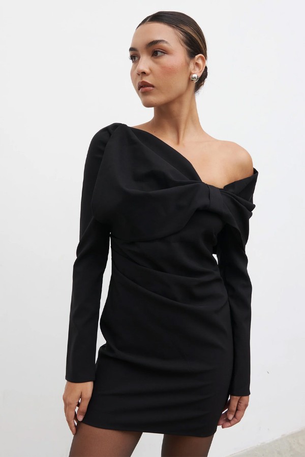 Naomi Exaggerated Bow Mini Dress from Pretty Lavish