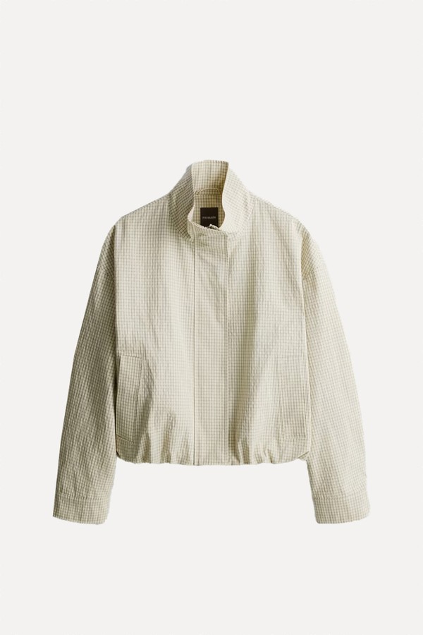 Funnel Neck Check Bomber Jacket from Primark