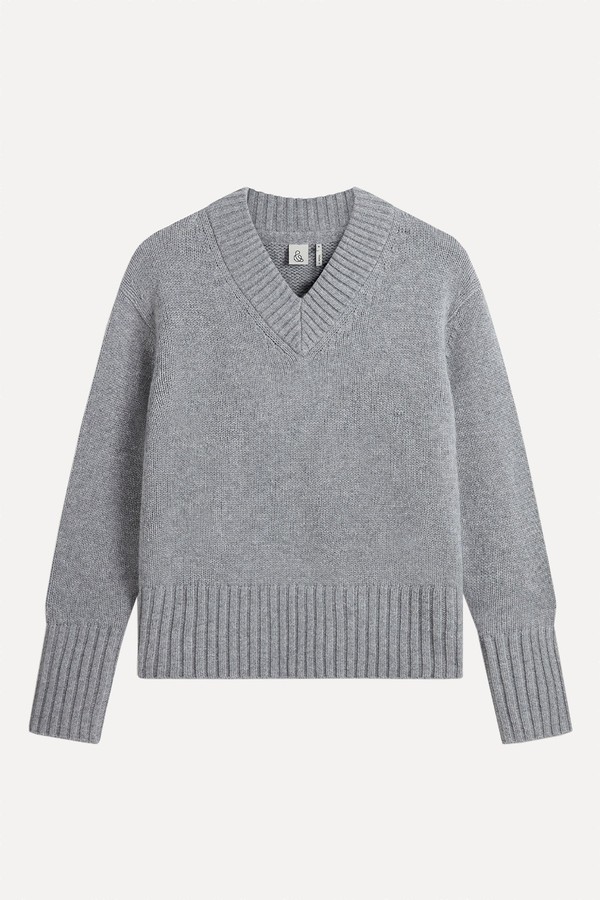 Cashmere Merino V Neck Jumper from Rise & Fall